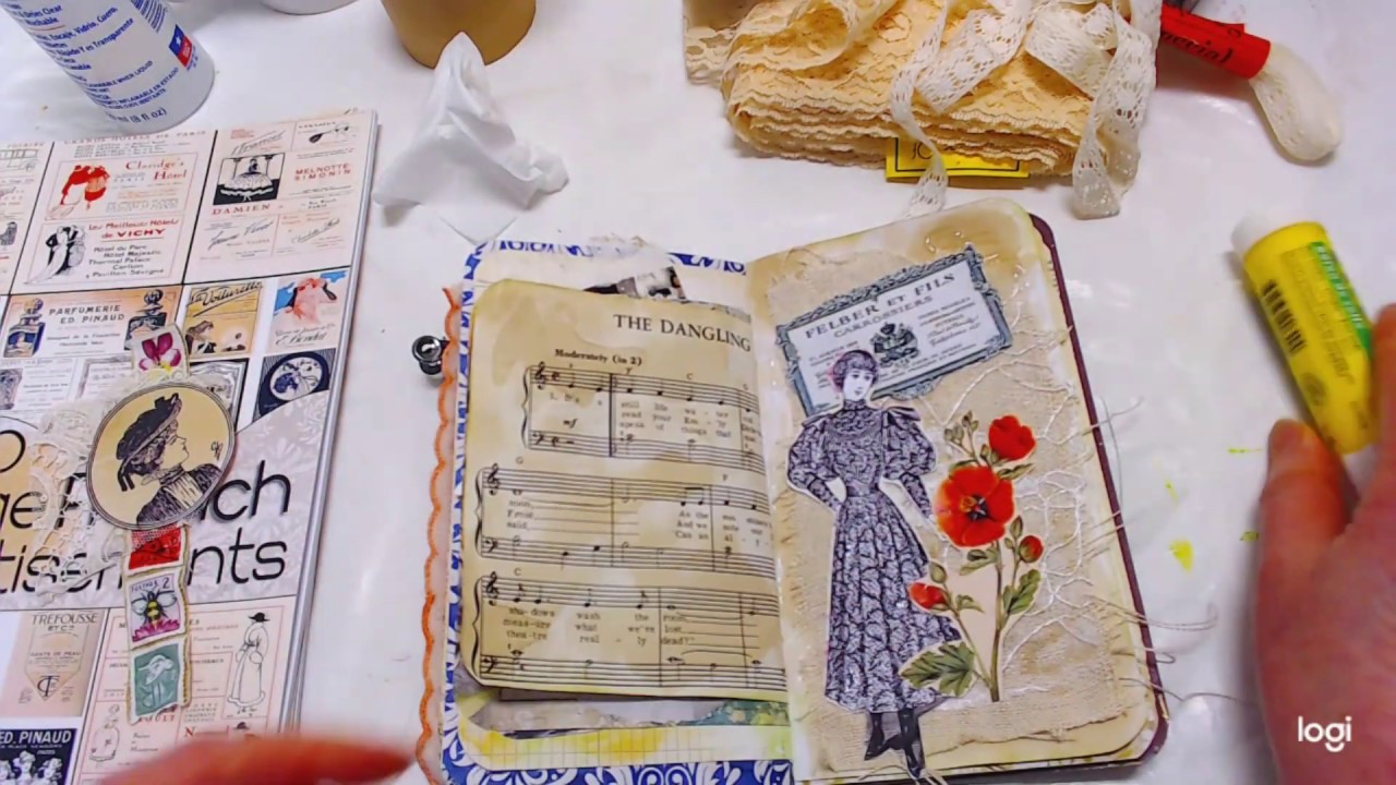 Junk Journal With Me (4) On Vintage Spread, Passport Travelers Notebook TN