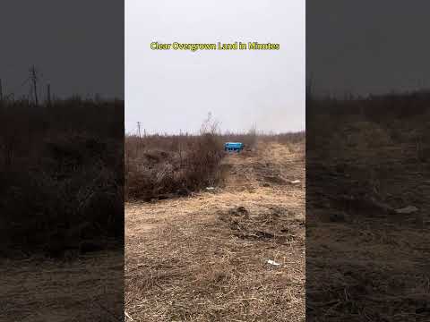 remote control brush cutter working on slope