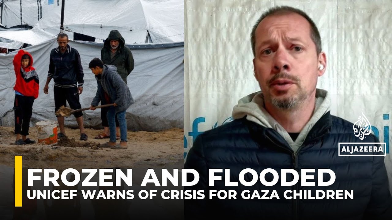 UNICEF warns Gaza children face hypothermia as families shelter in flooded tents