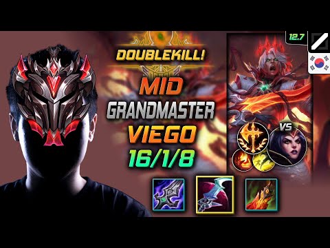 GrandMaster Viego Mid vs LeBlanc - 천상계 미드 비에고 월식 정복자 - LOL KR 12.7