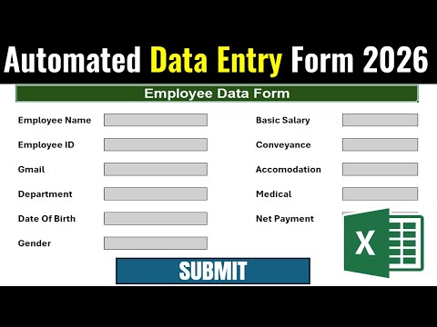 Automated Data Entry Form in Excel 2026 || Automated Data Entry Form in Excel || Data Entry Form