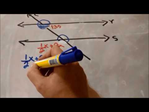 ÂNGULOS - DUAS RETAS PARALELAS E UMA TRANSVERSAL - exercícios