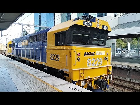 8229 solo departure from Parramatta - New South Wales 82 class locomotive