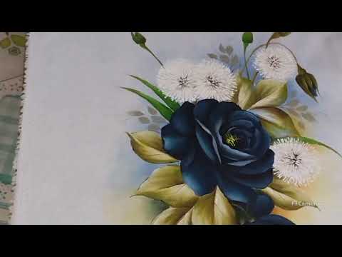 Rosas  azul petróleo com dente de lão