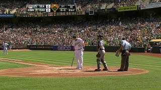 SEA@OAK: Dunn receives ovation before his A's debut