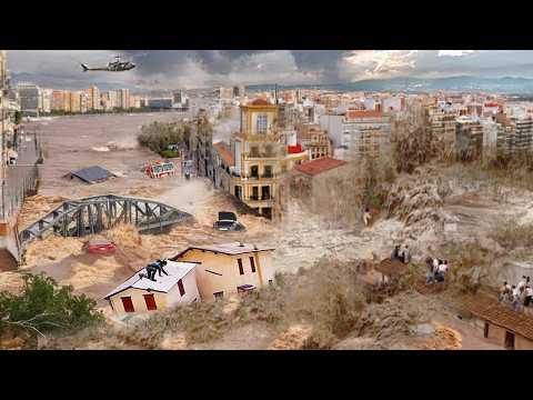 Chaos in SPAIN! Streets Into Rivers, Cars Are Washed Away in Badalona, Barcelona