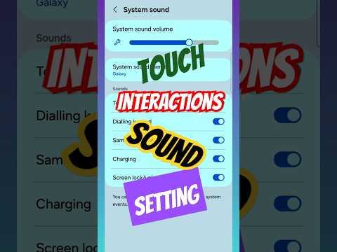 How to enable or disable Touch Interactions Sound in Samsung Mobile? #shortsfeed #shorts #touch