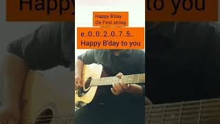 Download lagu Happy B'day on single string|First String Guitar tabs lesson for beginners#Happybirthday mp3