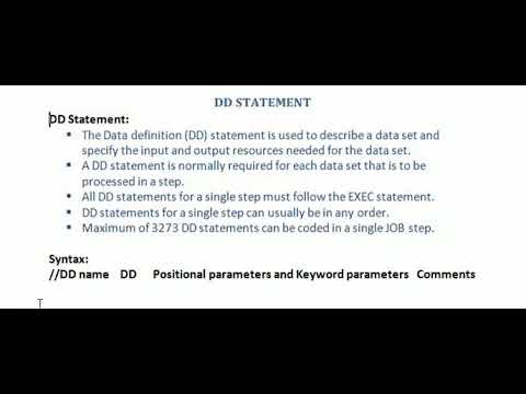 DD Statement part1