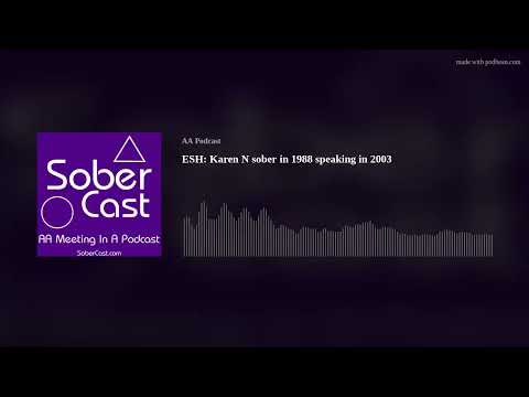 ESH: Karen N sober in 1988 speaking in 2003