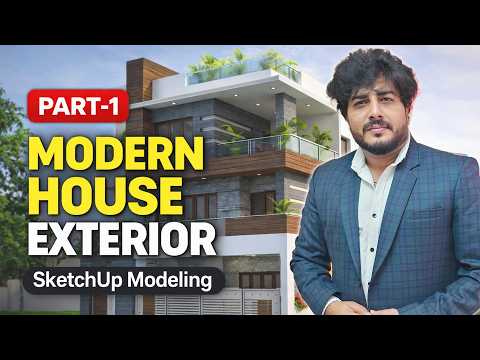 Modeling a Complete Exterior Using Just 1 Box in SketchUp | Part 1