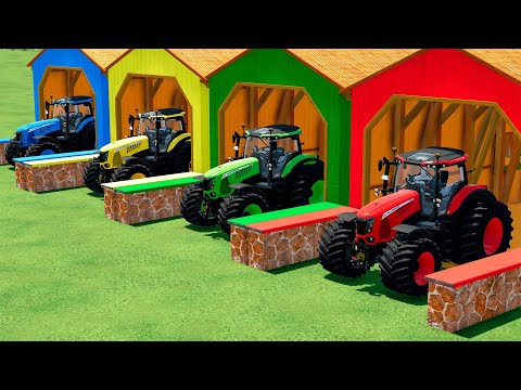 LOAD & TRANSPORT CUBES WITH COLORED MCCORMICK TRACTORS - Farming Simulator 22