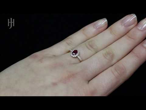 9ct Yellow Gold Diamond & Ruby Cluster Ring - Hatton Jewellers London HJ250