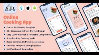 dish-discover - Online Cooking Mobile App Template - Flutter - Android/iOS UI Kit