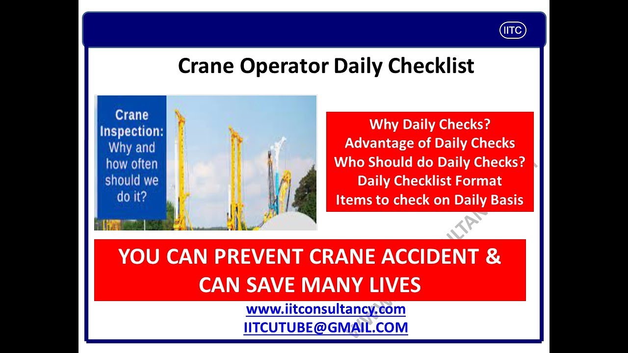 Crane Operator Daily Checklist