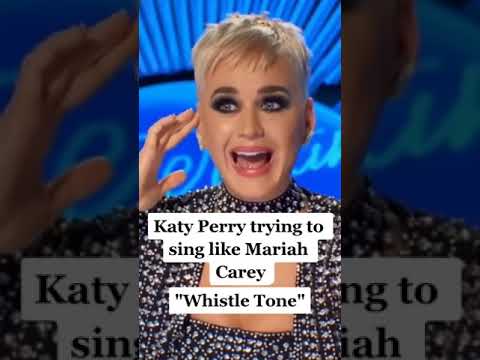 Katy Perry trying to sound like Mariah Carey with whistle notes #Shorts cr:mariahfreakingcarey