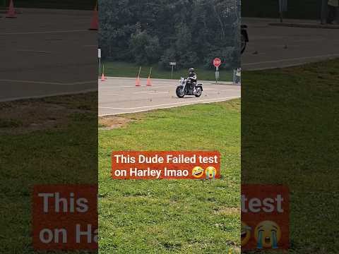 Guy Failed driving test on Harley Bike #viral #trending #falls #funny