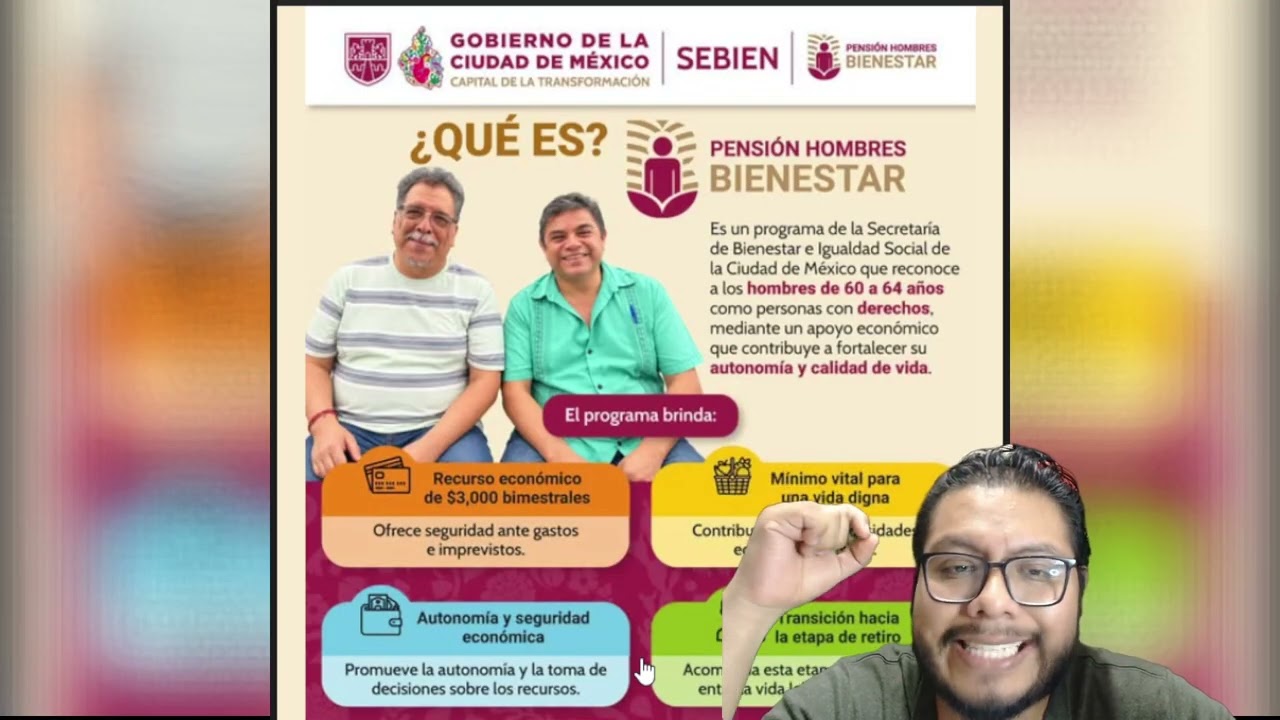 eres hombre de 60 a 64 años puedes recibir 3 mil pesos bimestrales con la pension hombres bienestar
