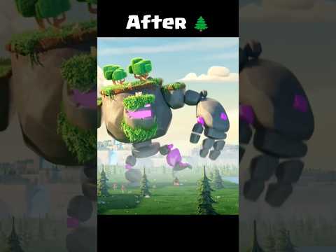 Golem To Mountain Golem Transformation - clash of clans #shots