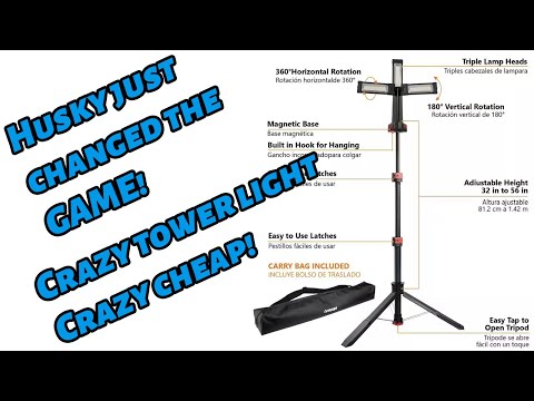 Husky tower light 2200 lumens 17 hours run time #crazy #amazing #homedepot #diy #value