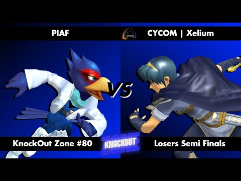 KnockOut Zone #80 - SSBM Losers Semi Final - PIAF (Falco) vs Xelium (Marth)