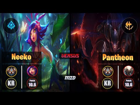Challenger NEEKO [Glacial Augment] (Mid) VS  PANTHEON - Challenger KR Patch 10.6