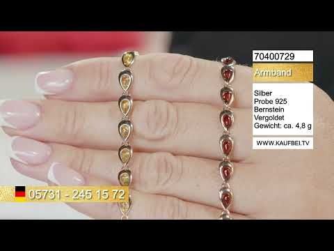KaufBei.TV Shop | Браслет из позолоченного серебра 925 пробы с янтарем