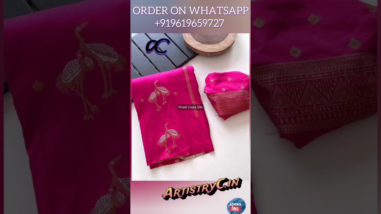 Hand-Dyed Nylon Banarasi Sarees with Crane & Duck Motifs | Price Rs 1780