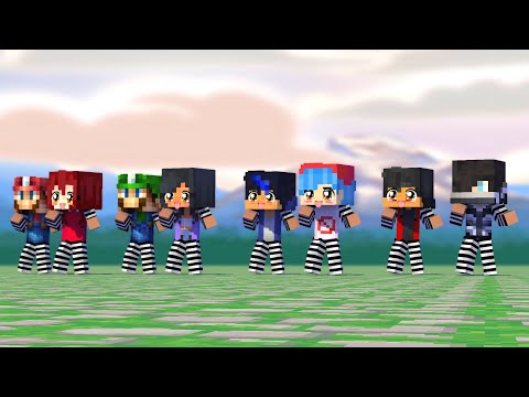 STAY YAY! ARIGATO PAW PRISON FNF APMAU GIRLFRIEND BOYFRIEND AARON SANS- MINECRAFT ANIMATION #shorts