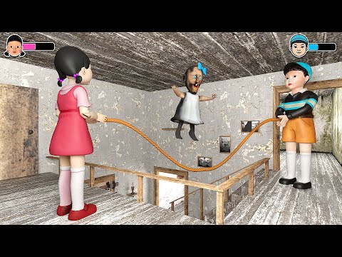 Playing as Squid Game Doll & Boy Jump Rope Game in Granny House