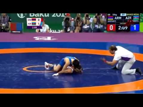 Elman Muxtarov Azerbaycan vs roman amoyan ermenistan Bakü 2015