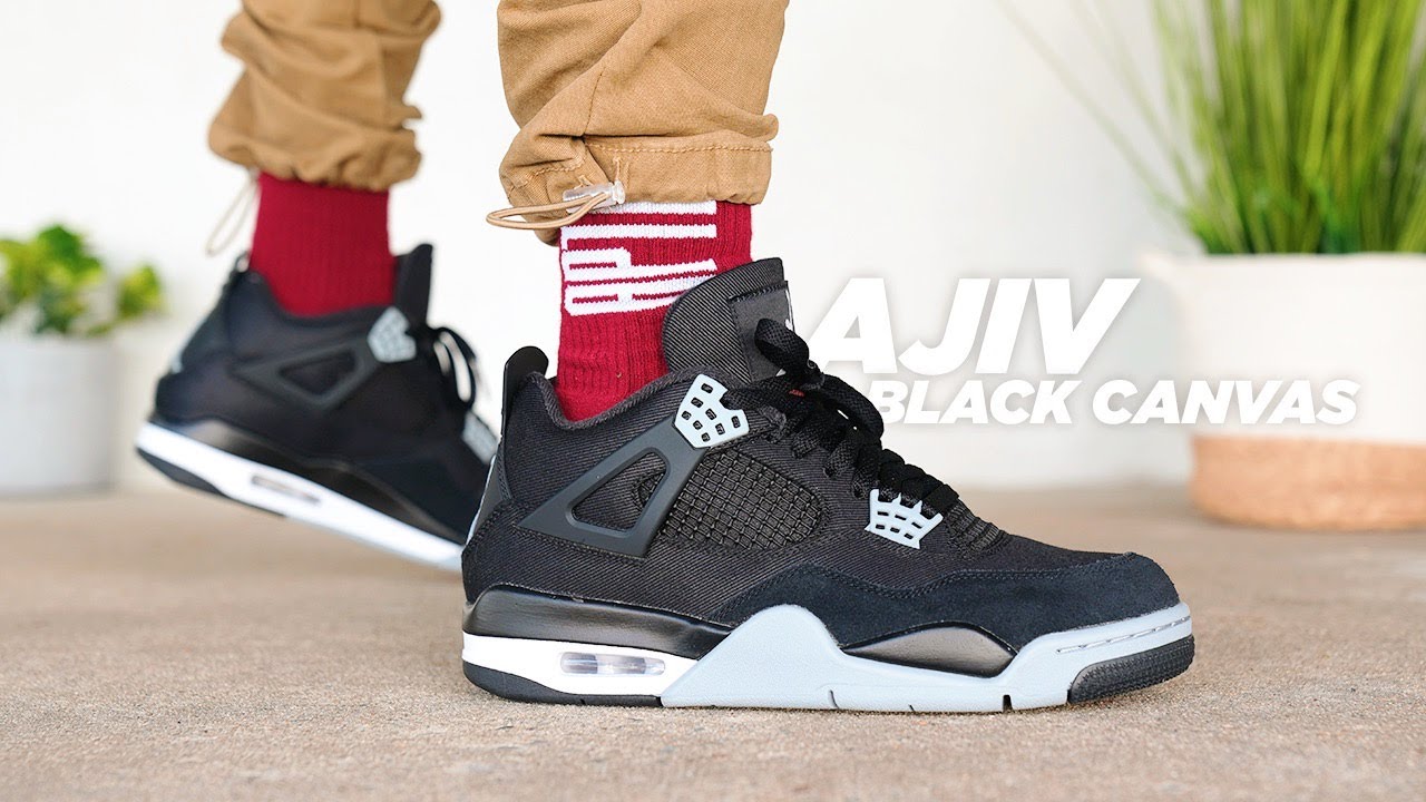 The BEST Jordan 4 of 2022! Air Jordan 4 BLACK CANVAS Review & On Feet