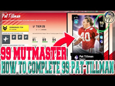 HOW TO COMPLETE 99 OVR PAT TILLMAN MUT MASTER TUTORIAL! [MADDEN 20 ULTIMATE TEAM]