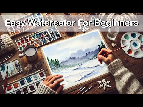 How to Paint a Winter Watercolor Landscape For Beginners