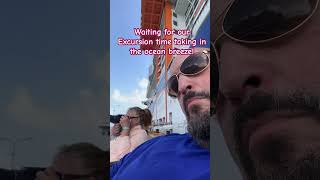 Chilling on the pier in St Maarten, waiting for our excursion. Cool ocean breeze! #cruiseship