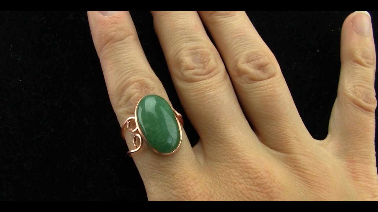 Very Basic Wire Wrapped Adjustable Grooved Cabochon Ring Tutorial Beginner