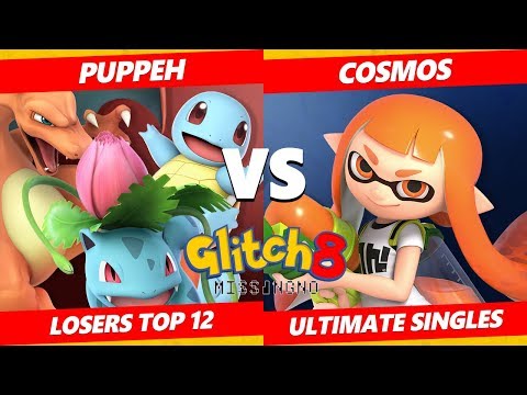 Glitch 8 SSBU - Cosmos (Inkling) Vs Puppeh (Pokemon Trainer) Smash Ultimate Tournament Losers Top 12