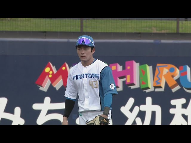 【ファーム(ノーゲーム)】ファイターズ・水野達稀 積極的な守備で本塁生還を阻止!!  2024年7月30日 北海道日本ハムファイターズ 対 千葉ロッテマリーンズ