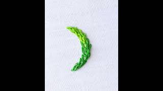 Moon embroidery design, basic embroidery stitch, flying stitch tutorial