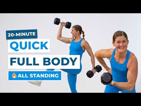 20-Min Full Body Strength Workout (All Standing, No Repeats, Dumbbells)