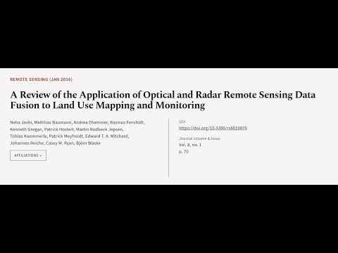 A Review of the Application of Optical and Radar Remote Sensing Data Fusion to Land U... | RTCL.TV