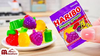 🍇 So Sweet Miniature Haribo Fruit Gummy Recipe | ASMR Cooking Mini Food
