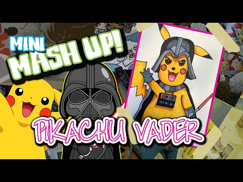 How to draw Pikachu Darth Vader | Mini Mashup