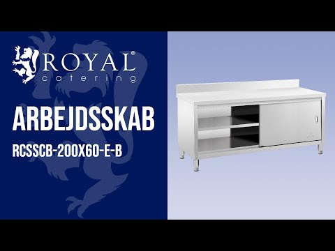 Produktvideo - Stålskab - arbejdsskab - ECO - 200 x 60 cm - 600 kg - med bagkant - Royal Catering