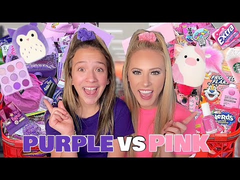 PURPLE 🍇☂️🔮 VS PINK 🎀🌸💞 TARGET SHOPPING CHALLENGE (EXTREME NO BUDGET) 🤑