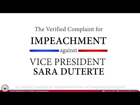 The Verified Complaint for Impeachment against VP Sara Duterte