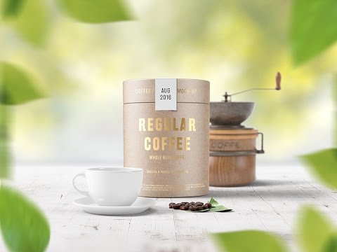 Paper Tube Coffee Packaging Mock-Up Set 2 by professorinc Demo