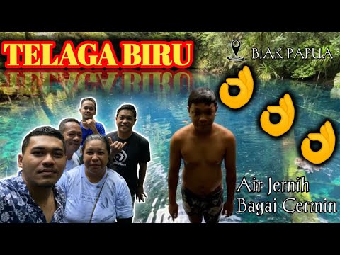 SURGANYA AIR 😱 TELAGA BIRU || Biak - PAPUA || Airnya Jernih Bagai Cermin (Berenang + loncat)
