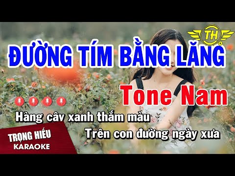 Karaoke Đường Tím Bằng Lăng Tone Nam Nhạc Sống | Trọng Hiếu