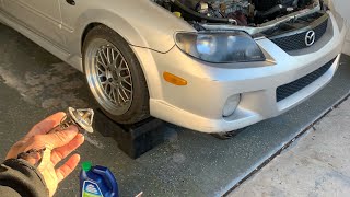 Changing ￼ thermostat on my 03 protege 5!(Protege is back!)￼